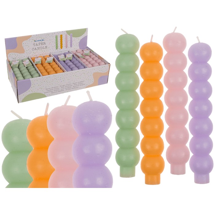 Candela A Forma Di Bruco Colori Pastello Assortiti 18cm