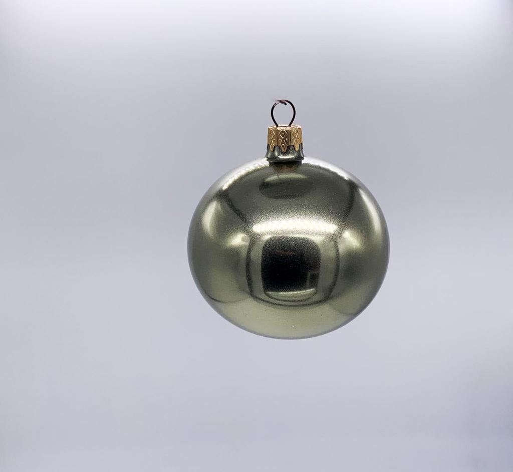 Palline Albero Di Natale In Vetro Verde Menta Lucido 8CM 1Pz.