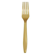 Forchette Dessert in Plastica Resistente Set.20pz Oro