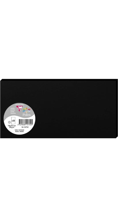 Biglietti Cartoncini Nero 10,6x21cm 25pz