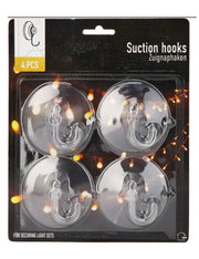 Ganci A Ventosa Trasparenti Per Luci E Decorazioni 4pz
