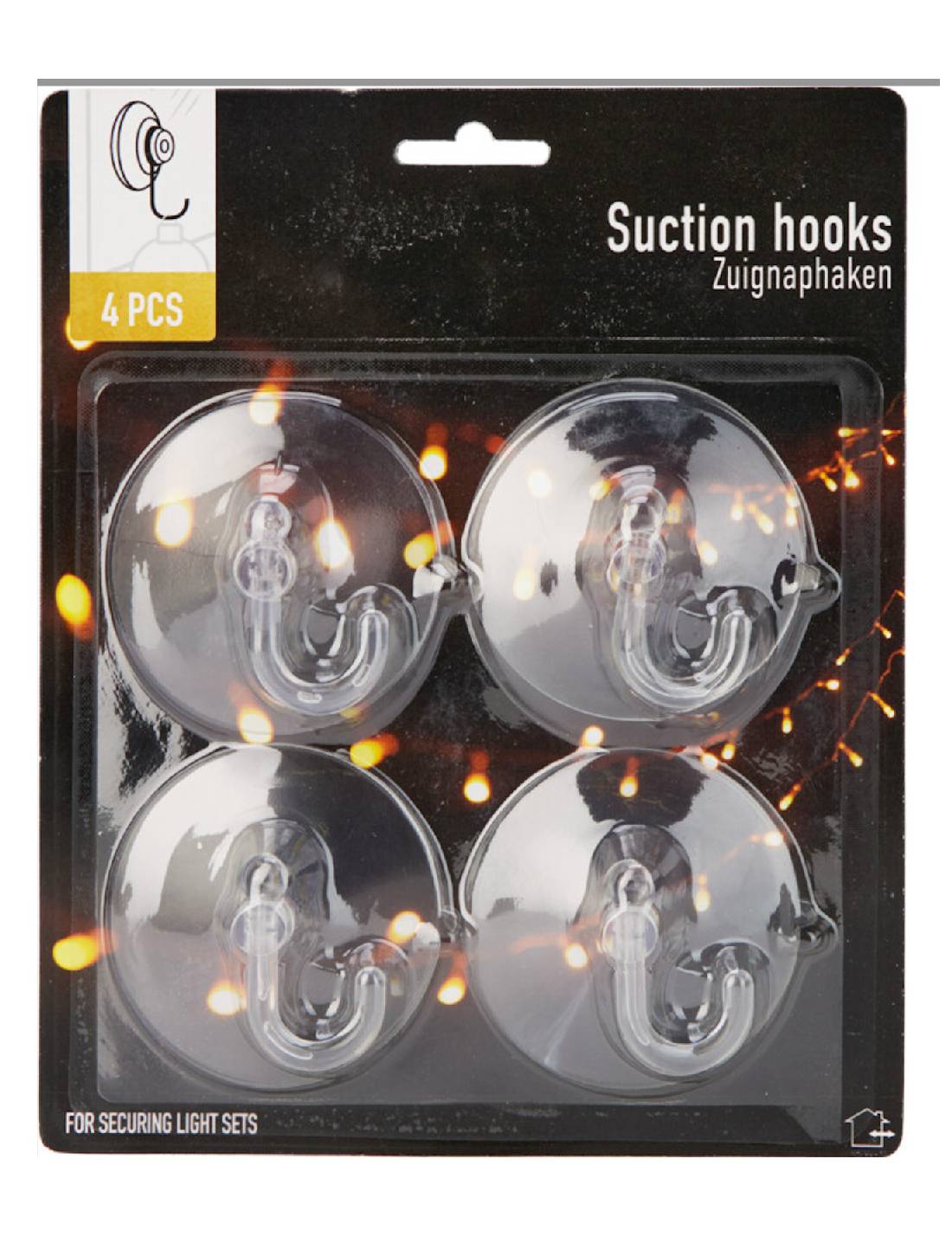 Ganci A Ventosa Trasparenti Per Luci E Decorazioni 4pz