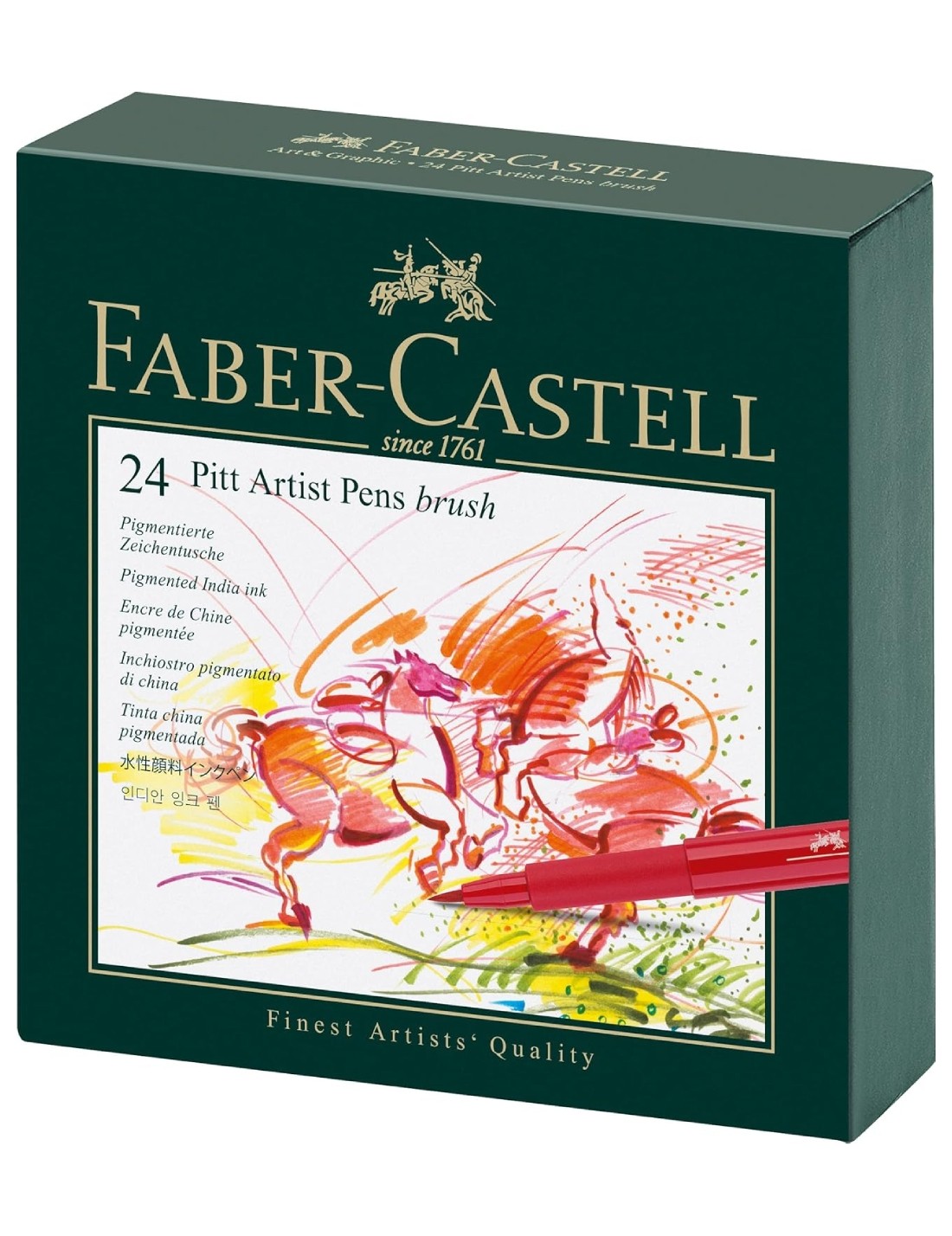 Faber Castell Pitt Artist Pen Brush Colori Accesi 24 Pezzi