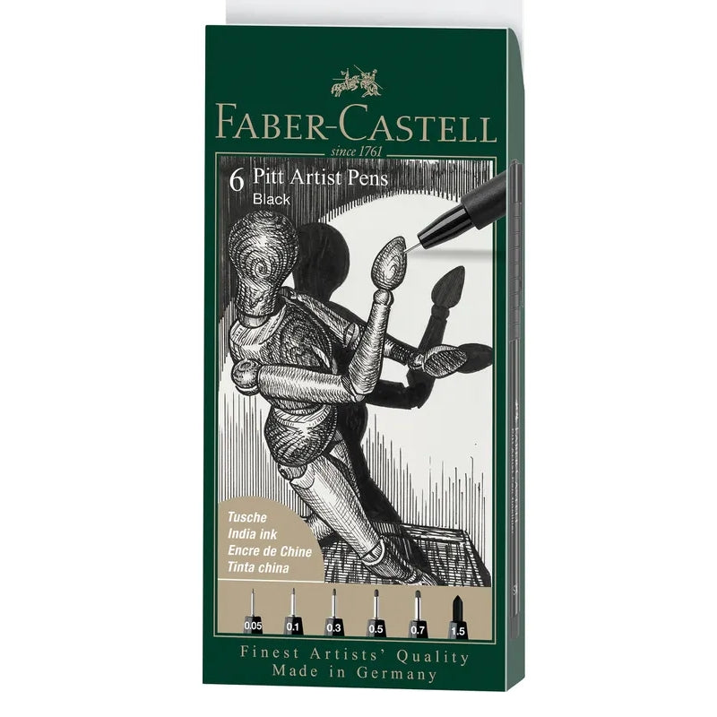 Faber-Castell Pitt Artist Pens Nere 6pz
