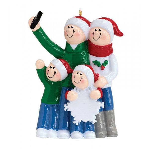 Addobbo Albero Di Natale 4 In Famiglia Selfie Personalizzabile