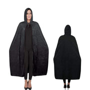 Mantello Con Cappuccio Velluto Nero 140cm Accessori Halloween E Carnevale