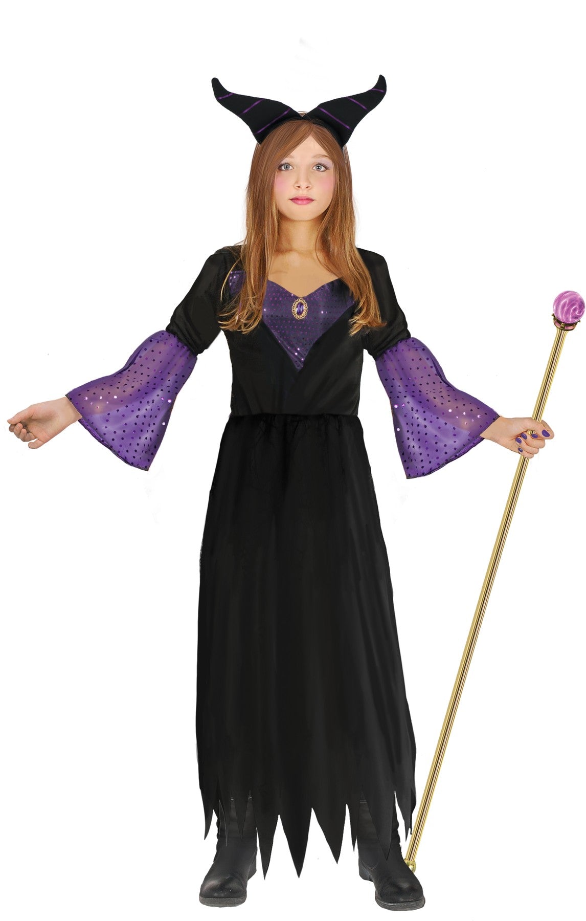 Costume Bambina Halloween Strega Malefica