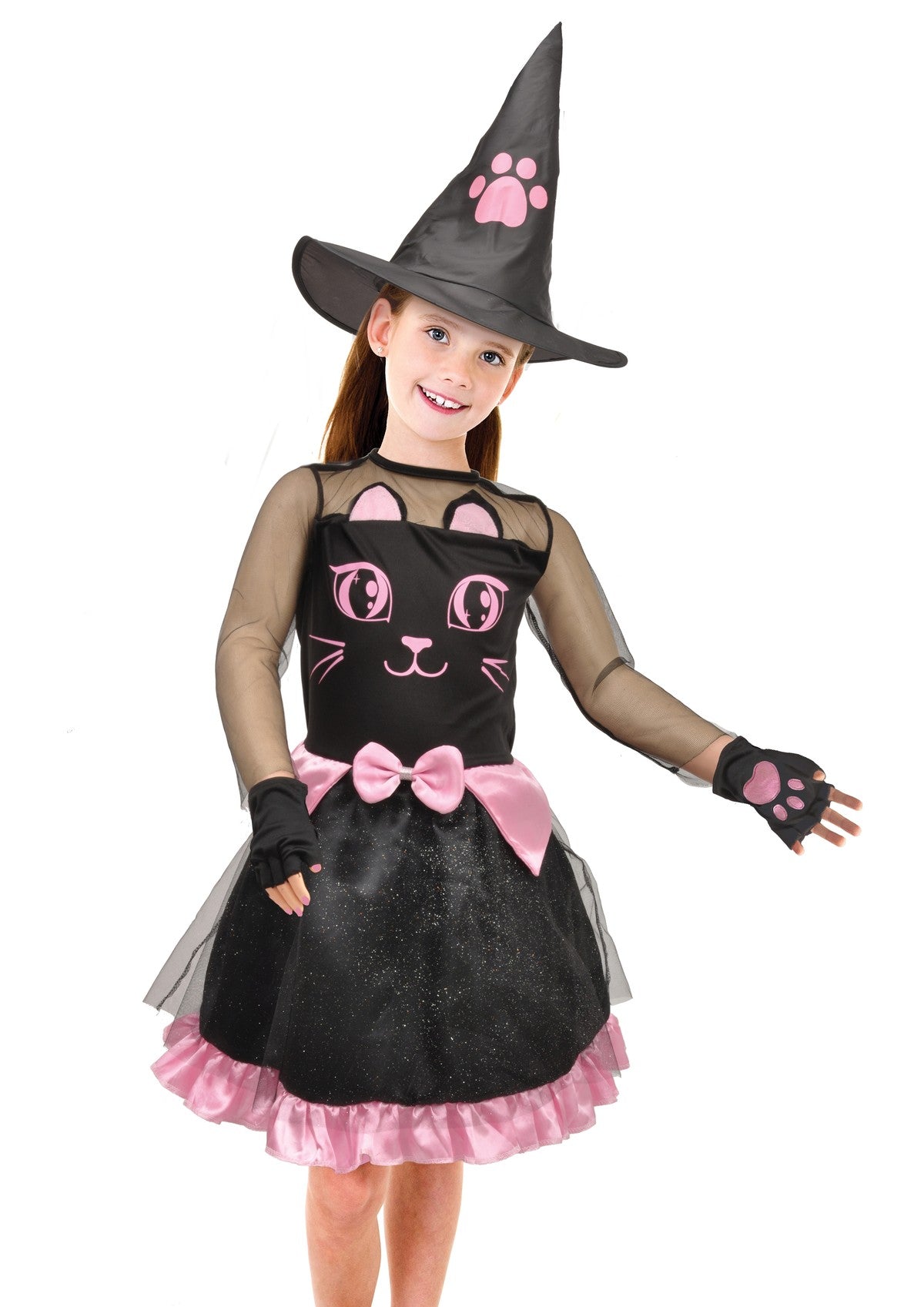 Costume Halloween Bambina E Ragazza Strega Gattina
