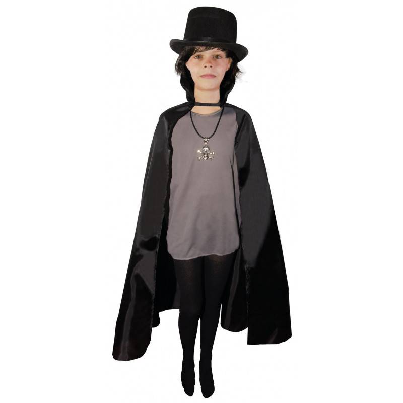 Mantello Nero Con Laccio Bambino Accessori Halloween