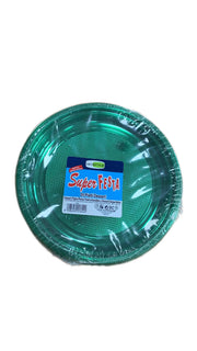 Piatti Di Plastica Piani Frutta/Dessert-Verde Metal set 20Pz.