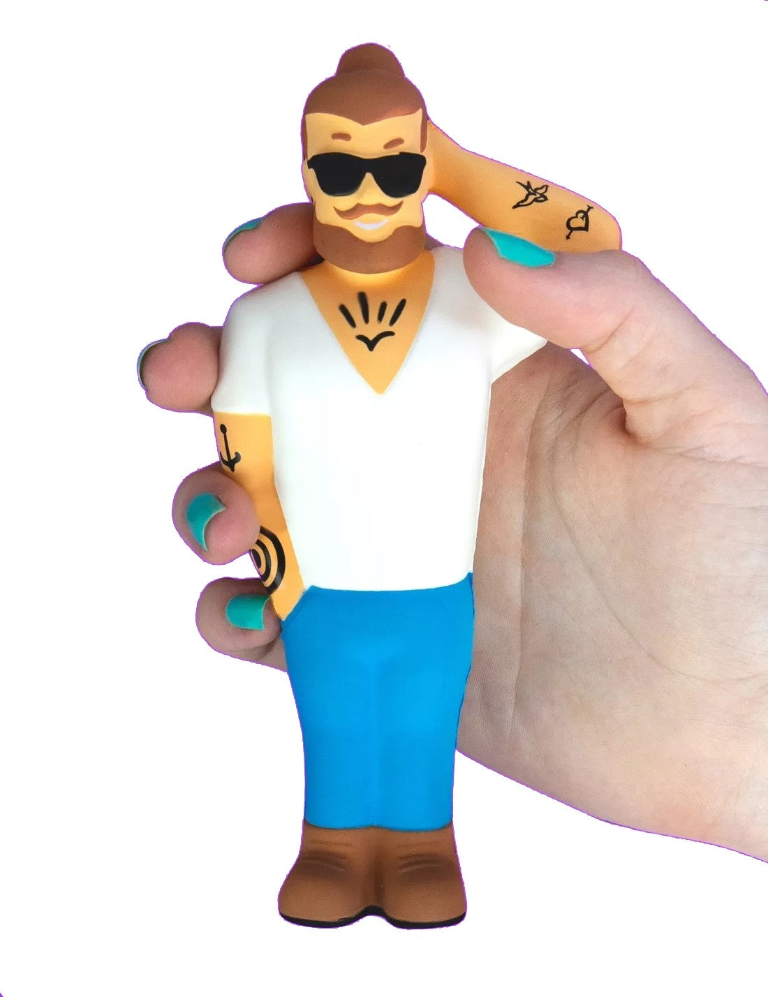 Squishy Antistress Uomo Tatuato Allungabile Morbido