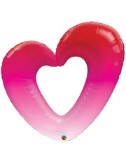 Palloncino Per Feste Cuore Rosa Sfumato 42" 107cm Mylar