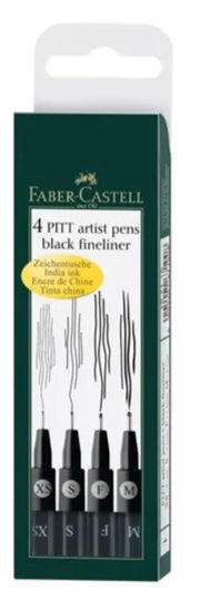 Penna Nera Fineliner Pitt Artist Faber Castell Confezione 4 Punte