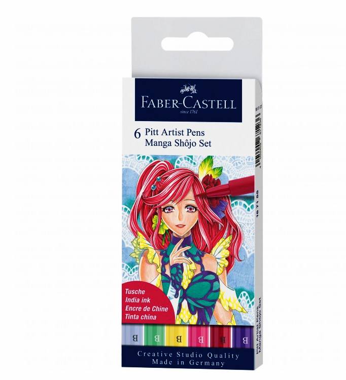 Faber Castell Set 6 Pitt Artist Manga Shojo