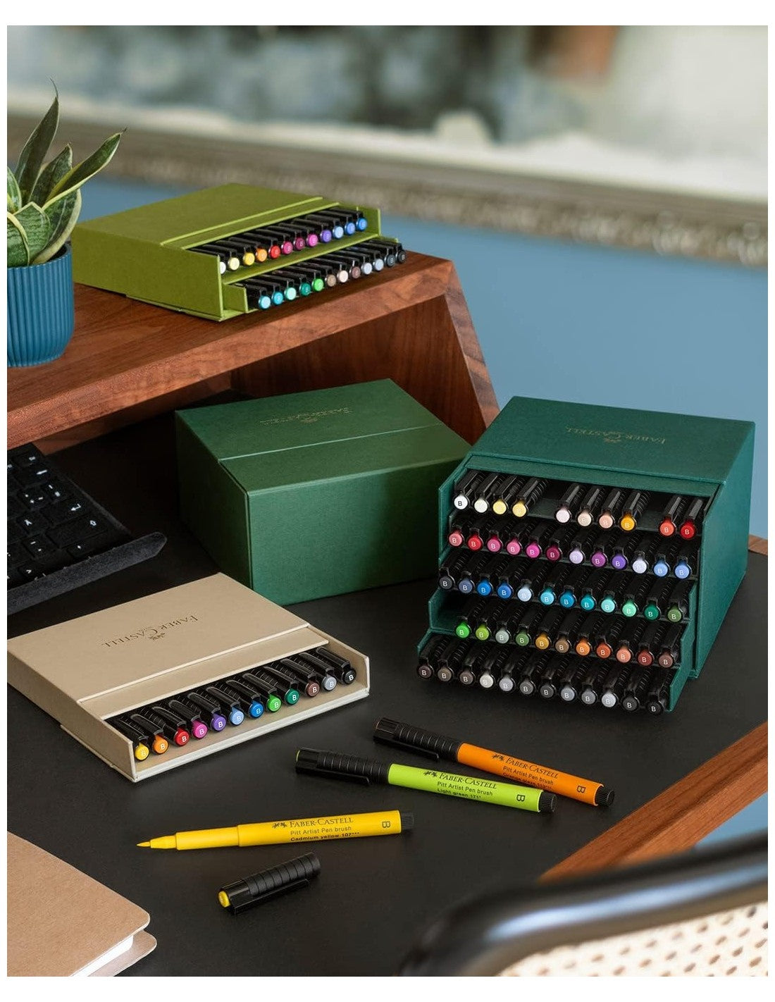 Faber Castell Pitt Artist Pen Brush Colori Pastello 48 Pezzi