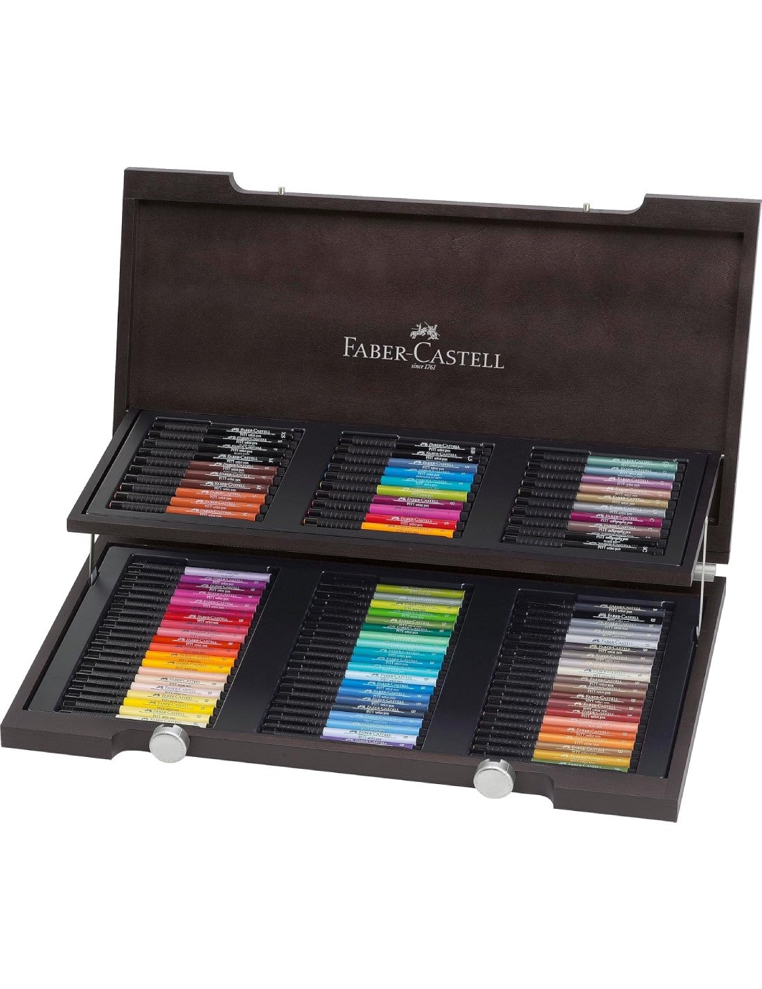 Set Pitt Artist Pen Faber Castell Valigetta In Legno Con 90 Pezzi