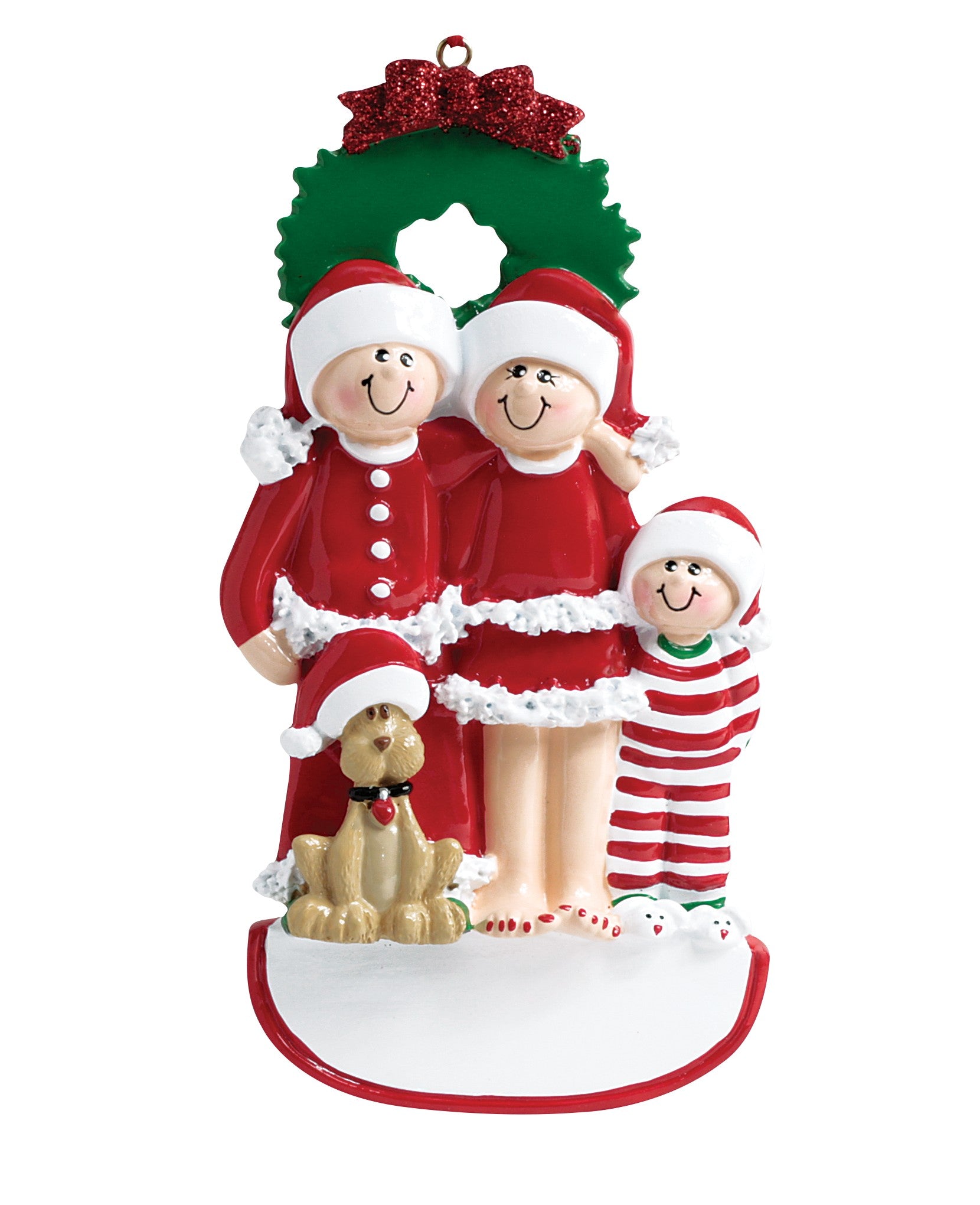 Addobbo Albero Di Natale Coppia Con Cane Personalizzabile