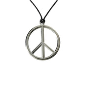 Collana Hippie Simbolo Pace Argento Accessori Halloween E Carnevale