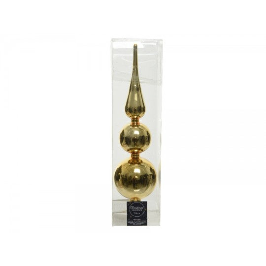 Puntale Albero Di Natale Vetro Oro 35cm
