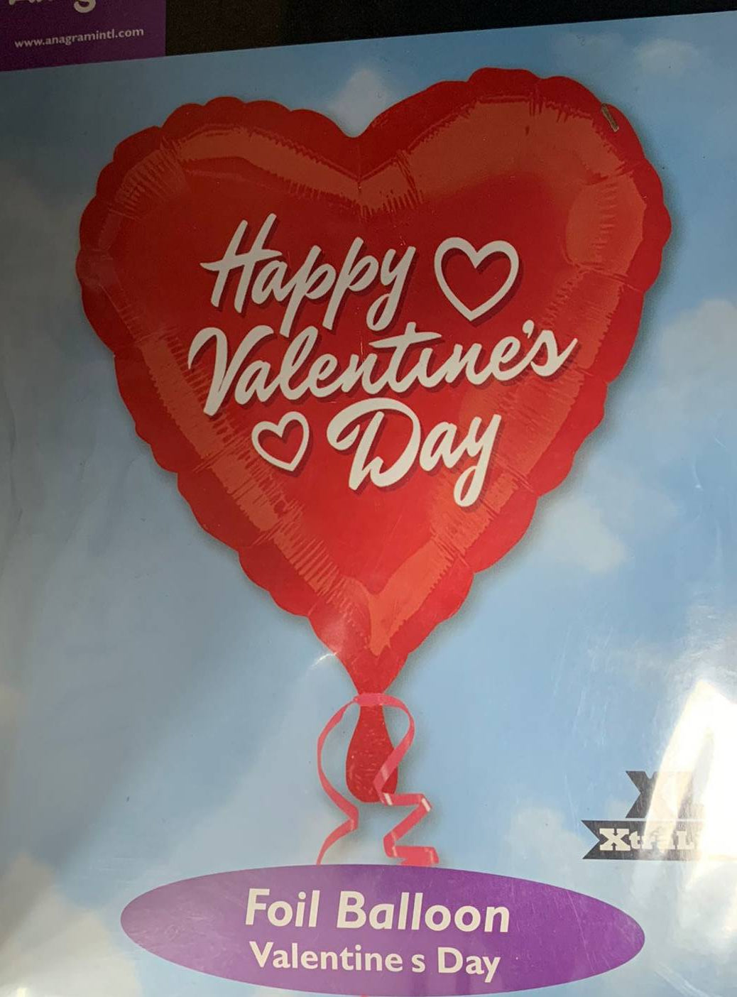 Palloncino Sagomato Cuore Rosso "Happy Valentines Day" 18" 45cm