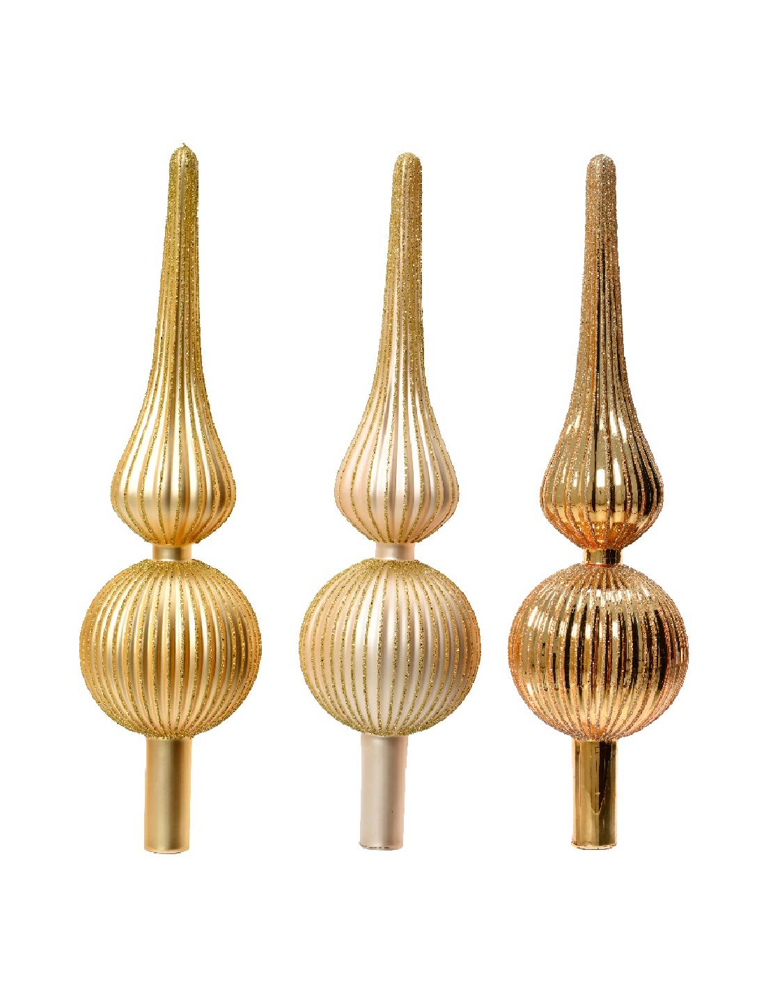 Puntale Albero Di Natale Oro Decorato 31cm Prodotto Assortito