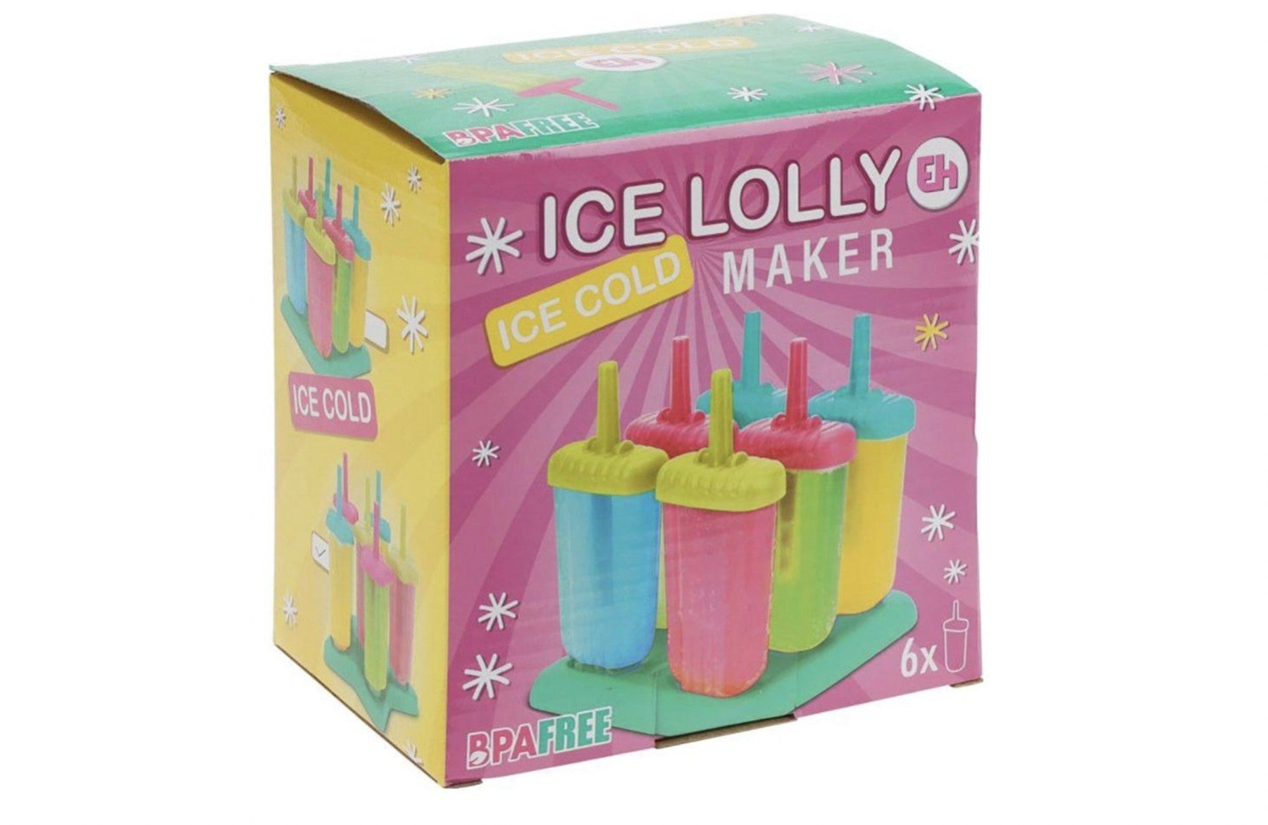 Confezione 6 Formine Ghiaccioli Colori Assortiti