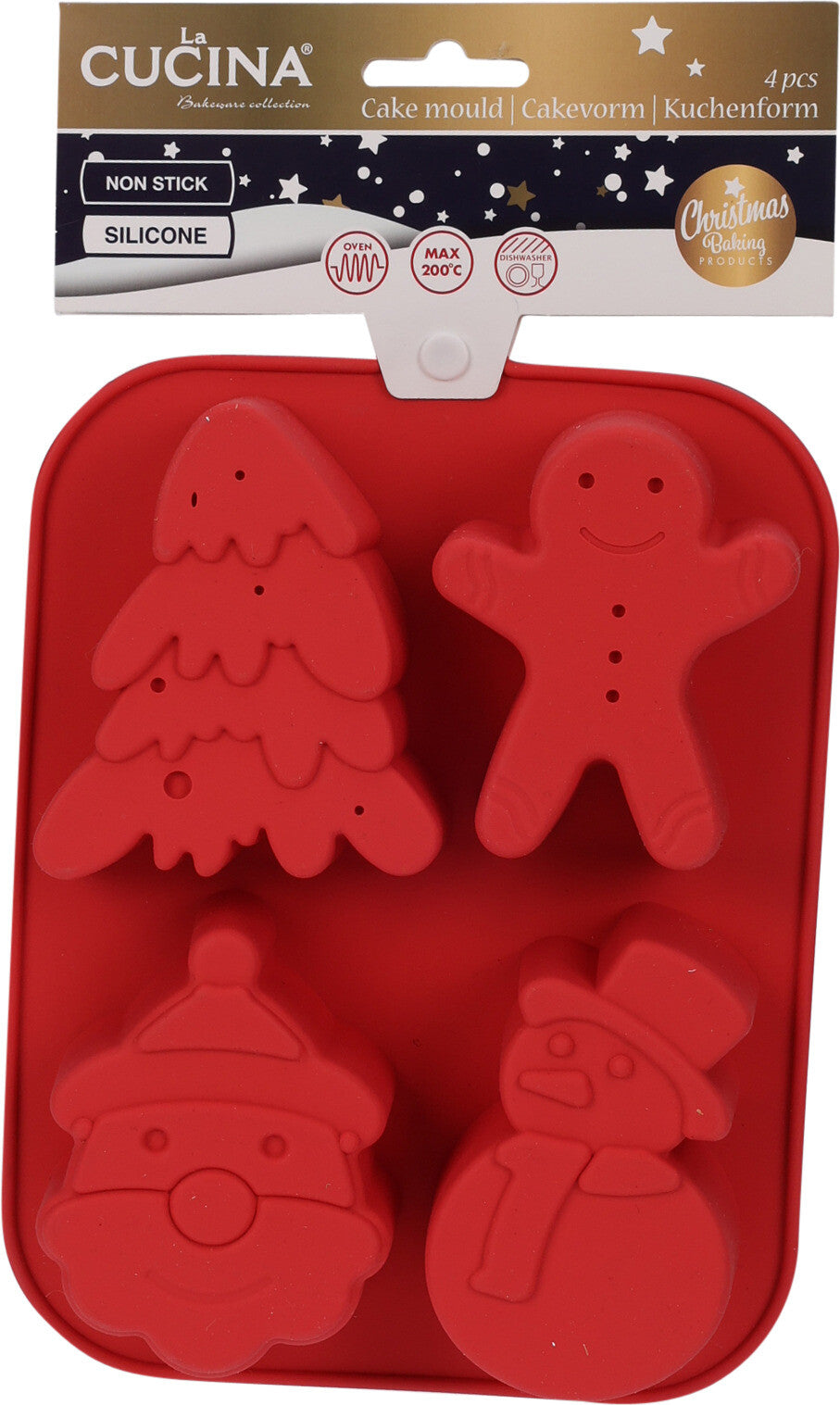 Stampo Per Dolci In Silicone 4 Figure Natalizie