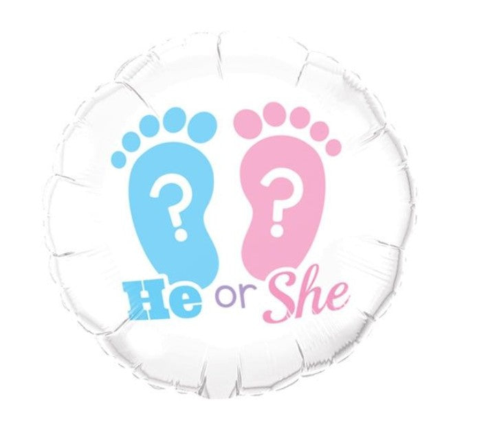 Palloncino Metalfoil Tondo Baby Shower Lui O Lei 18" 46cm