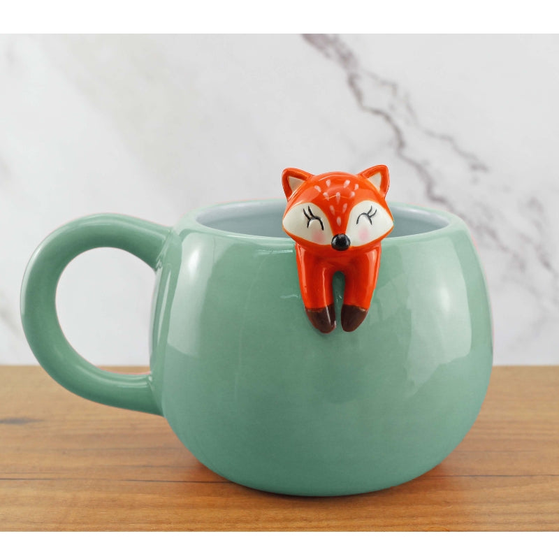 Tazza In Ceramica Volpe Sagomata Sorridente