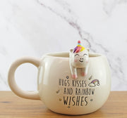 Tazza In Ceramica Unicorno Sagomato Sorridente