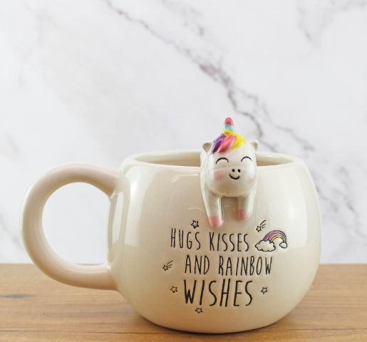 Tazza In Ceramica Unicorno Sagomato Sorridente