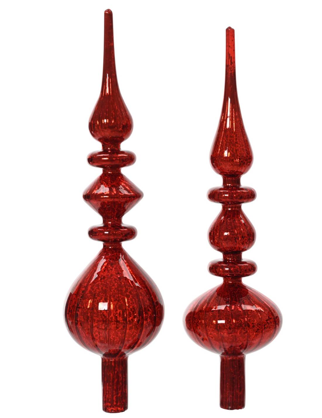 Puntale Albero Di Natale In Vetro Rosso Antico 35cm