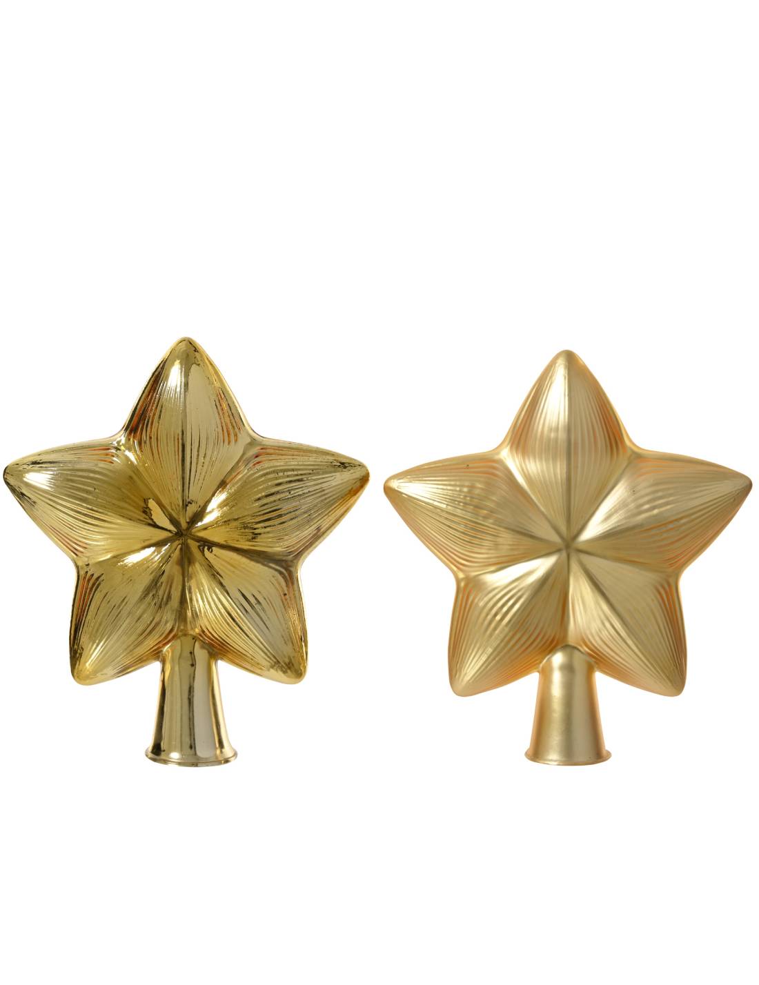 Puntale Albero Di Natale In Vetro Stella Oro 17cm