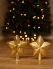 Puntale Albero Di Natale In Vetro Stella Oro 17cm