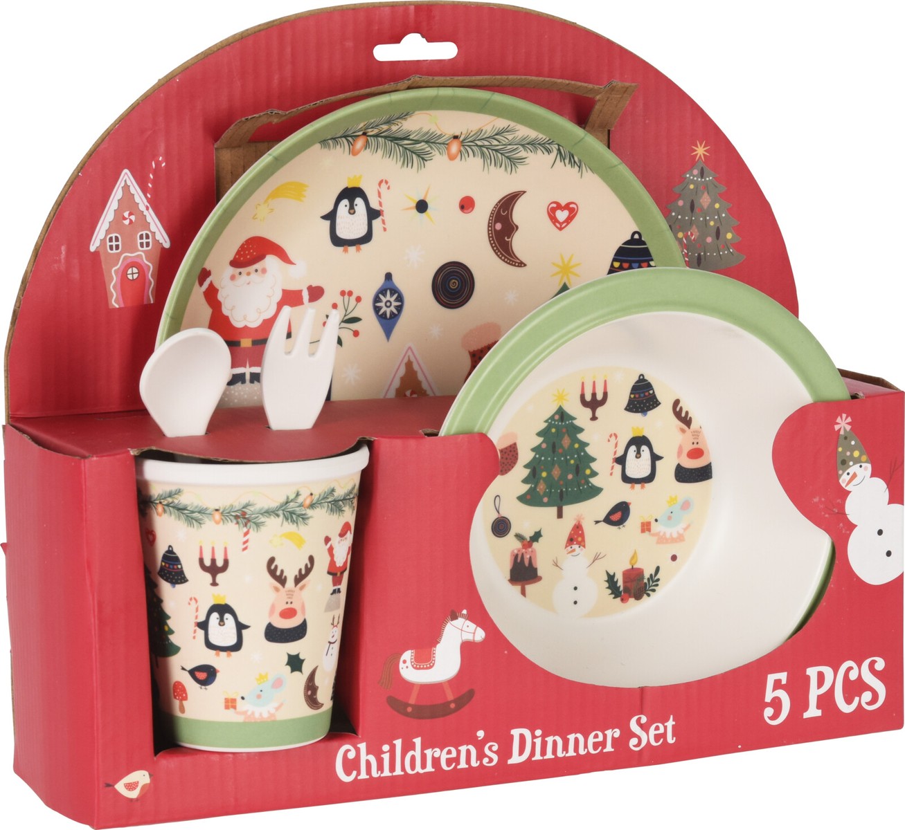 Set Pappa Natale In Melamina 5 Pezzi Prodotto Assortito