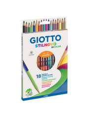 Giotto Stilnovo Bicolor Pastelli Matite Colorate Scatola Da 18pz