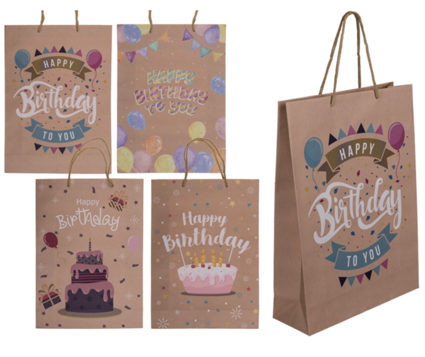 Busta Sacchetto Regalo In Carta Rinforza Fantasie Assortite