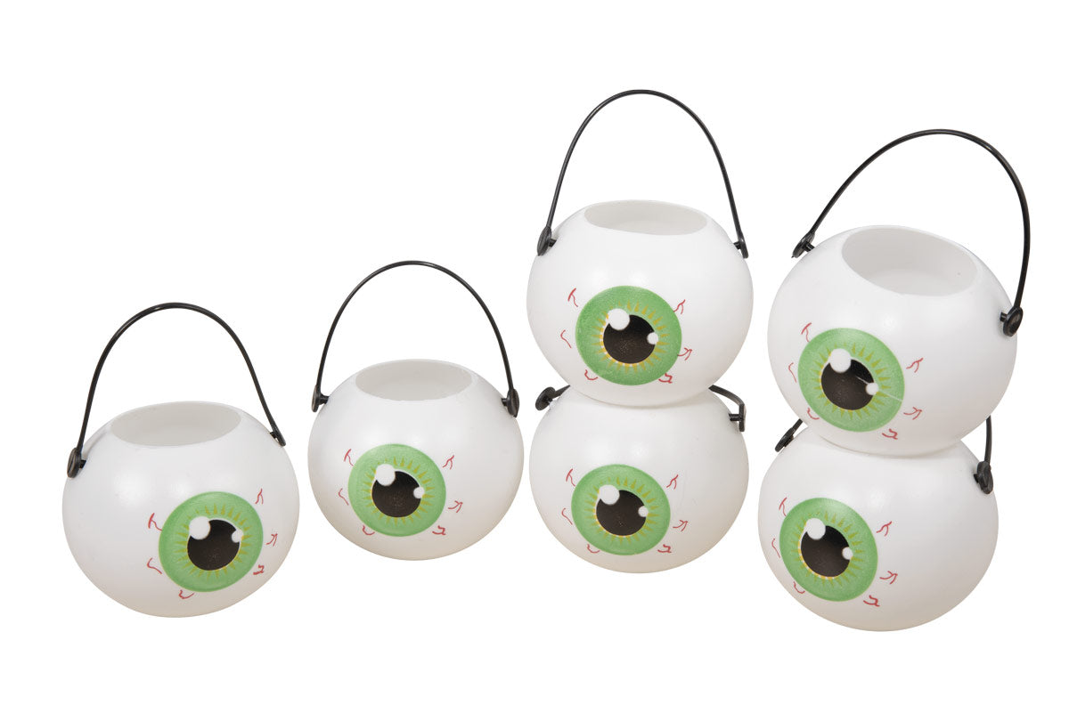 Mini Pentole Decorative Con Occhio 6pz Ornamenti Halloween