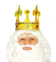 Corona Re In Panno Oro Con Glitter E Gemme Accessori Carnevale