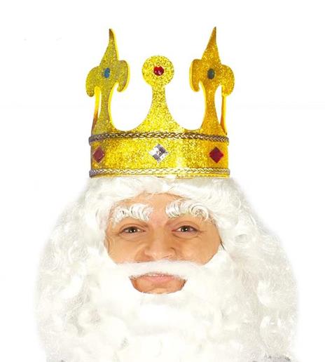 Corona Re In Panno Oro Con Glitter E Gemme Accessori Carnevale