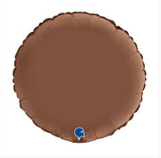 Palloncino Metalfoil Tondo Marrone Satinato 18" 46cm