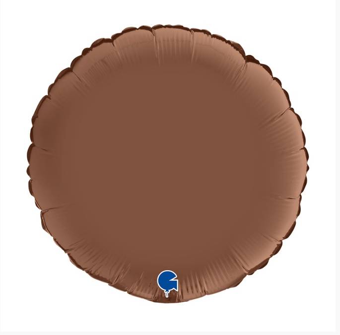 Palloncino Metalfoil Tondo Marrone Satinato 18" 46cm