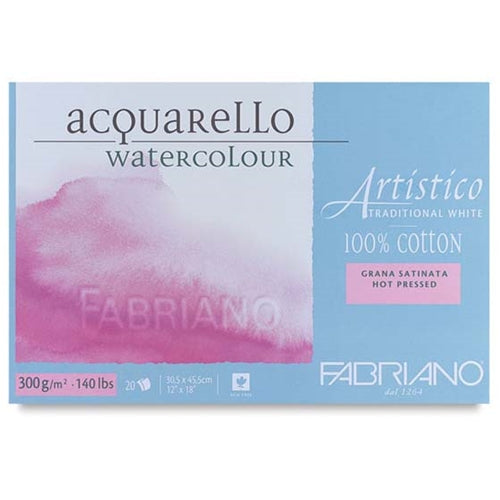 Album Acquarello Watercolour Fabriano 18x26cm Grana Satinata Traditional White Per Acquerelli