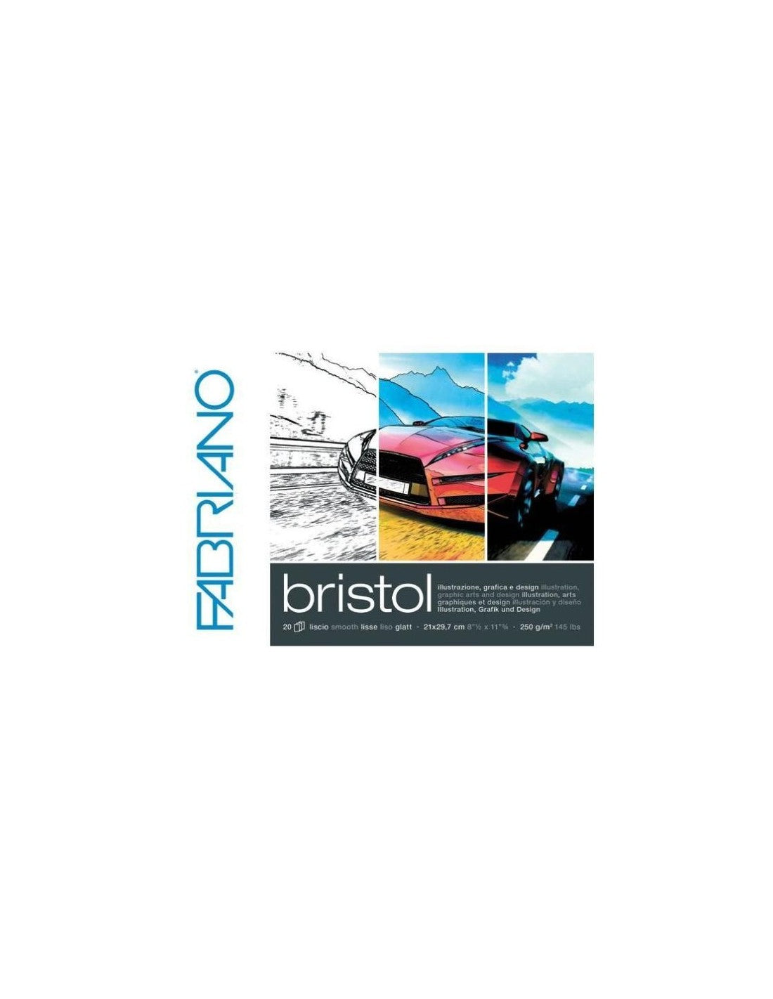 Album Blocco Carta Bristol Fabriano Per Illustrazione 29,7x42 250g/m² 20 Fogli
