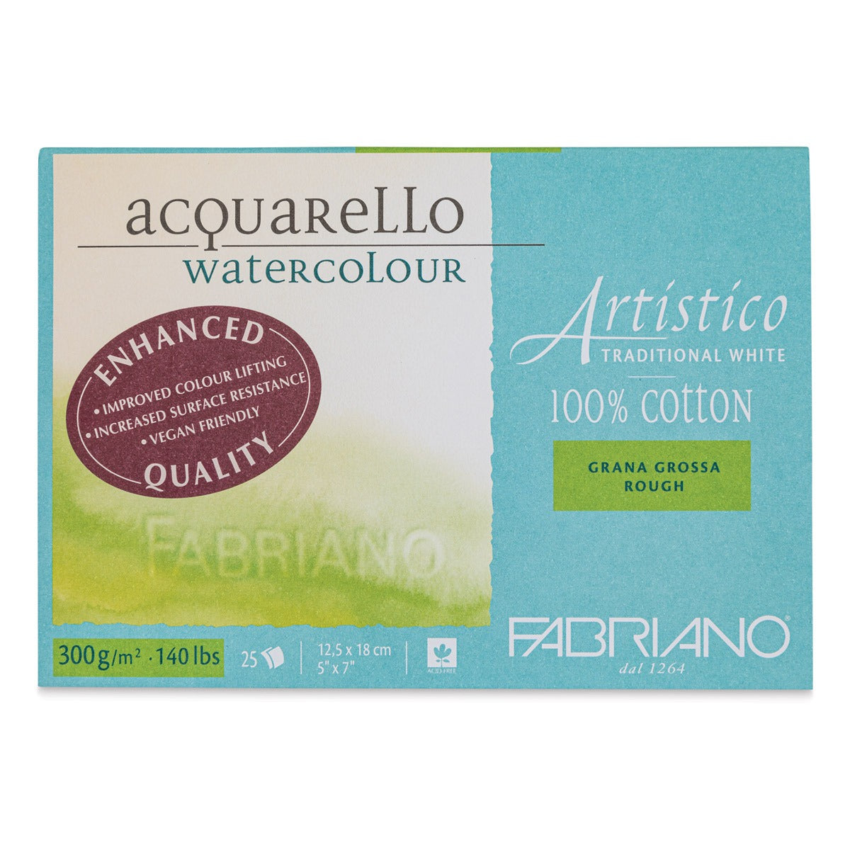 Album Acquarello Watercolour Fabriano 12x18cm Grana Grossa Ruvida Traditional White Per Acquerelli