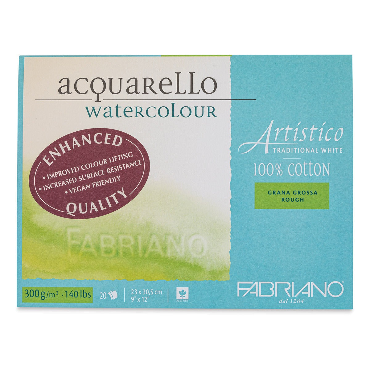 Album Acquarello Watercolour Fabriano 23x30cm Grana Grossa Ruvida Traditional White Per Acquerelli