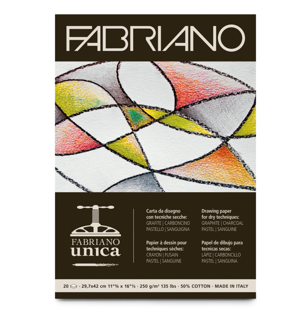 Album Blocco Carta Per Stampa D'Arte E Disegno Fabriano Unica A4 250g/m² 20 Fogli