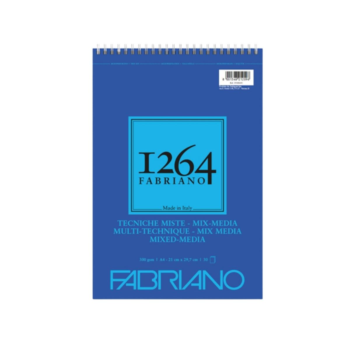 Album Blocco Tecniche Miste 1264 Fabriano Microperforato A4 21x29,7cm 300g 30 Fogli