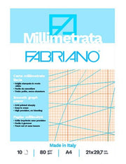 Blocco Carta A4 Millimetrata Fabriano 80gr 10fg