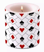Moccolo Conico Candela Fantasia Semi Carte Poker 8,5cm